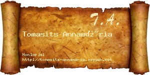 Tomasits Annamária névjegykártya
